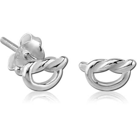 STERLING SILVER 925 EAR STUDS PAIR - KNOT