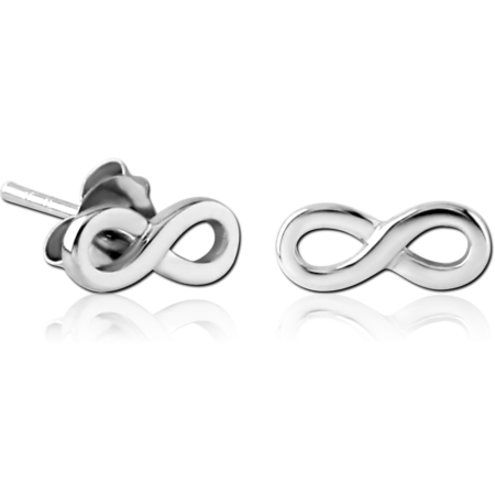STERLING SILVER 925 EAR STUDS PAIR - INFINITY