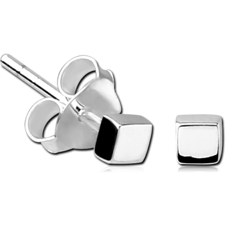 STERLING SILVER 925 EAR STUDS PAIR - SQUARE