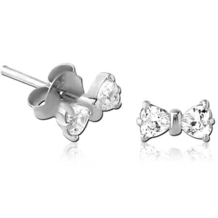 STERLING SILVER 925 JEWELED EAR STUDS PAIR