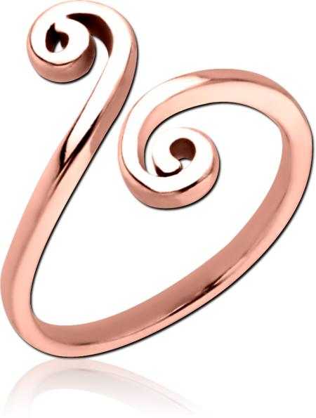 ROSE GOLD PVD COATED SURGICAL STEEL TOE RING - SWIRL