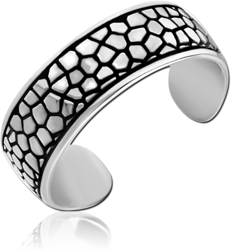 SURGICAL STEEL TOE RING - TEXTURE