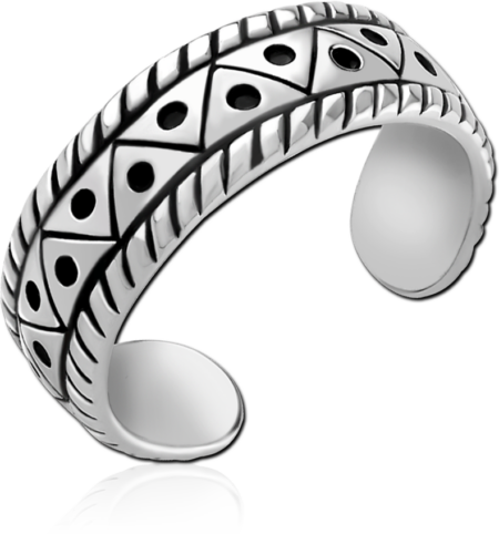 SURGICAL STEEL TOE RING - TRIANGLES WITH DOT