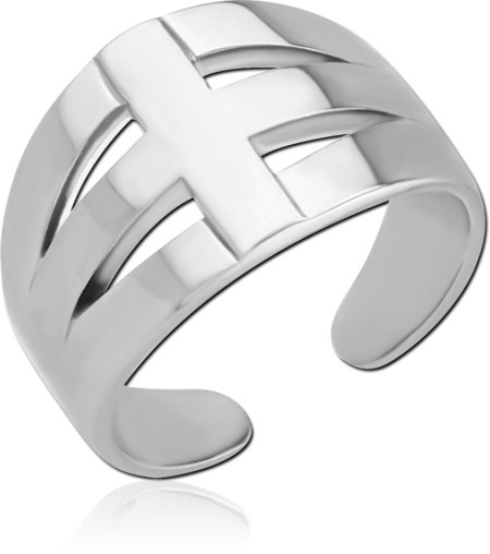 SURGICAL STEEL TOE RING - CROSS