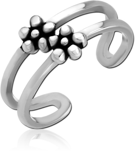 SURGICAL STEEL TOE RING - FLOWERS