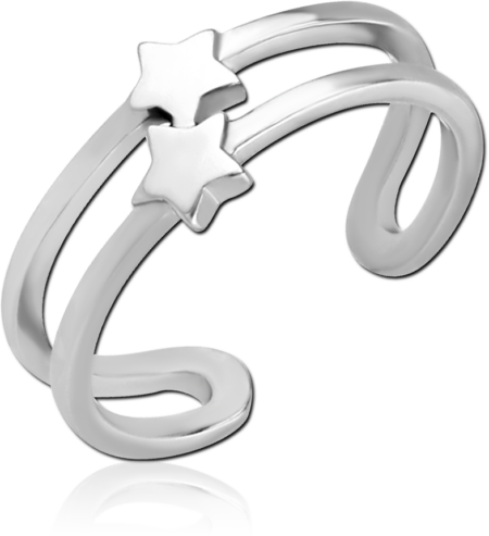 SURGICAL STEEL TOE RING - STARS