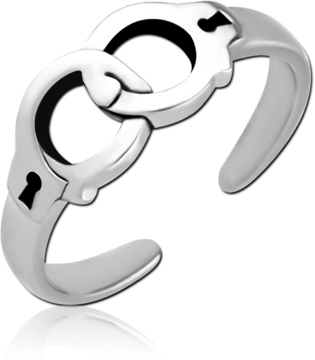 SURGICAL STEEL TOE RING - HANDCUFFS