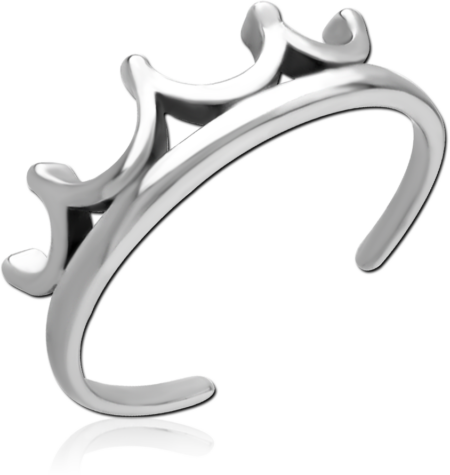 SURGICAL STEEL TOE RING - CROWN