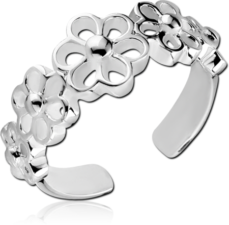 STERLING SILVER 925 TOE RING - FLOWERS