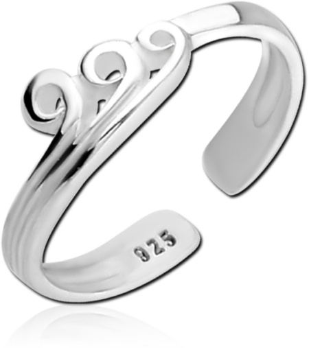 STERLING SILVER 925 TOE RING - WAVE