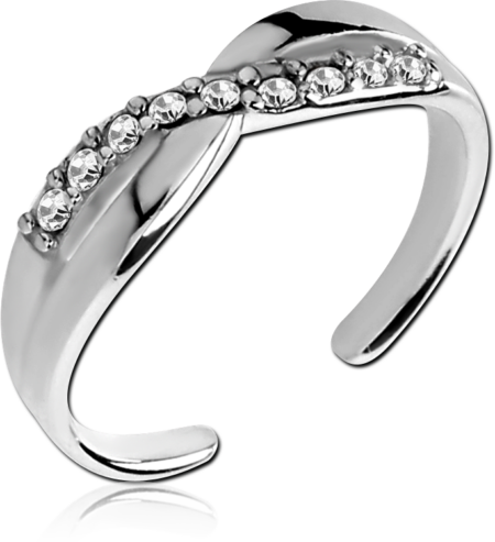 STERLING SILVER 925 JEWELED TOE RING - INFINITY