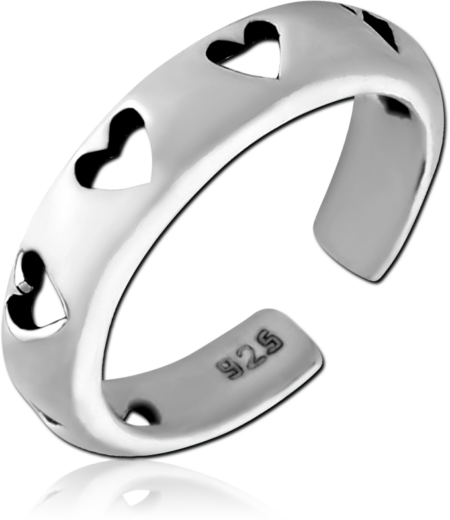 STERLING SILVER 925 TOE RING - HEARTS