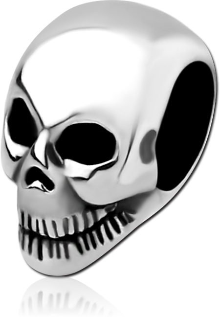 SURGICAL STEEL BEAD 5.0 - 5.2 MM HOLE - SKULL