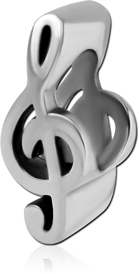 SURGICAL STEEL BEAD 5.0 - 5.6 MM HOLE - MUSIC NOTE