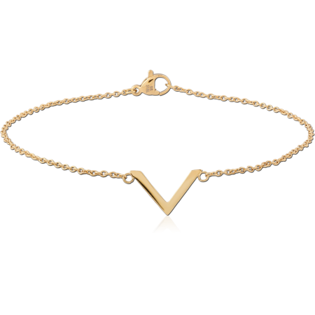 GOLD PVD 18K COATED SURGICAL STEEL BRACELET - V