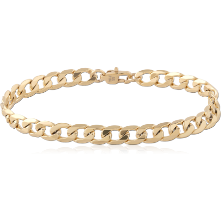 GOLD PVD COATED STAINLESS STEEL CURB CHAIN BRACELET BOX CLASP