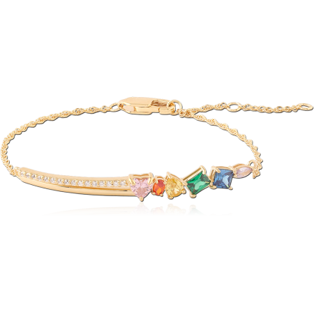 STERLING SILVER 925 GOLD PLATED 18K JEWELED BRACELET