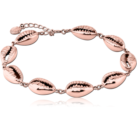 316L ROSE GOLD PVD COATED SURGICAL STEEL BRACELET - SHELL