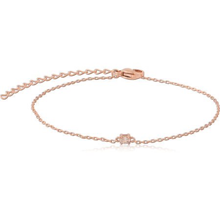 316L ROSE GOLD PVD COATED SURGICAL STEEL JEWELED BRACELET