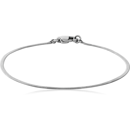 STAINLESS STEEL BRACELET SNAKE CHAIN ULTRA SLIM POLISHED FINISH LOBSTER CLASP