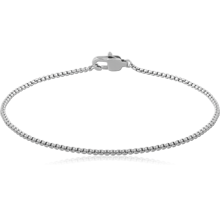 STAINLESS STEEL BRACELET BEAD CHAIN WITH LOBSTER CLASP POLISHED FINISH