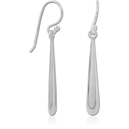 STERLING SILVER 925 DANGLE EARRINGS POLISHED TEARDROP LONG DROP FRENCH HOOK