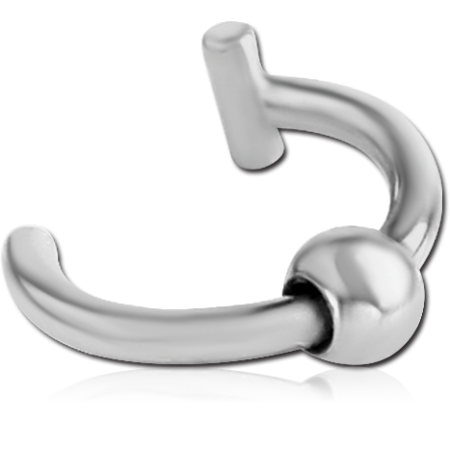 SURGICAL STEEL EAR CUFF SINGLE BAND WITH BEAD ACCENT POLISHED FINISH