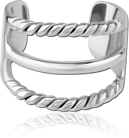 SURGICAL STEEL EAR CUFF - TWO ROPES