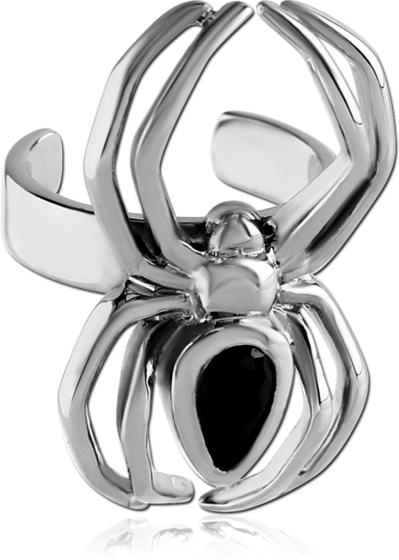 SURGICAL STEEL JEWELED EAR CUFF - SPIDER