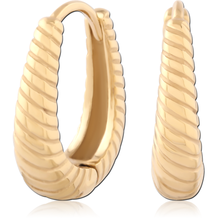 316L GOLD PVD 18K COATED SURGICAL STEEL HUGGIE EARRINGS