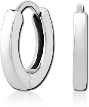 316L SURGICAL STEEL HUGGIE EARRINGS PLAIN POLISHED SLEEK BAND DESIGN