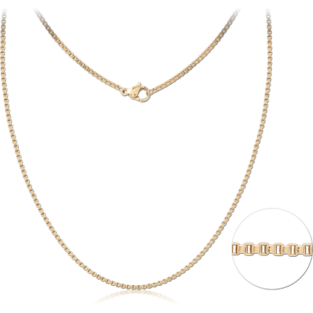 GOLD PVD 18K COATED STAINLESS STEEL NECKLACE CHAIN ROLO LINK