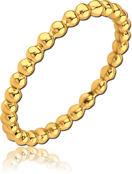 316L GOLD PVD COATED SURGICAL STEEL RING - BALLS