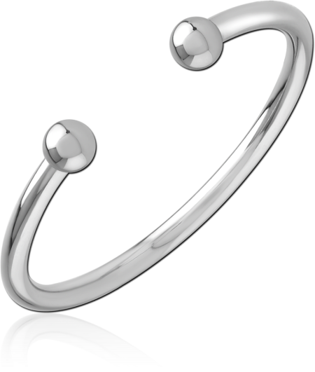 316L SURGICAL STEEL RING OPEN CUFF WITH BALL ENDS