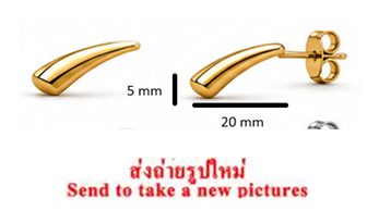 316L GOLD PVD 18K SURGICAL STEEL EAR STUDS PAIR