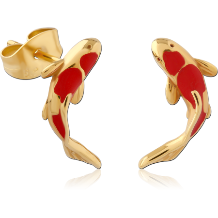 GOLD PVD COATED SURGICAL STEEL EAR STUDS PAIR