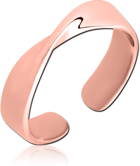 ROSE GOLD PVD COATED SURGICAL STEEL TOE RING - TWIST