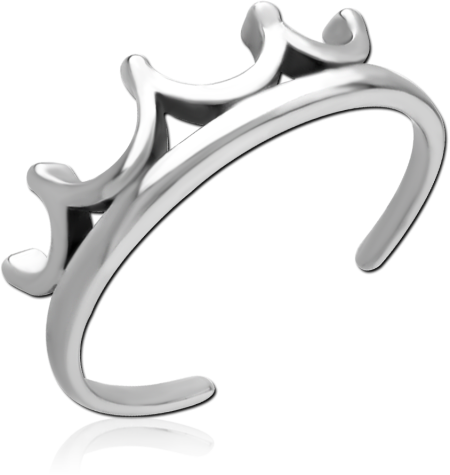 SURGICAL STEEL TOE RING - CROWN