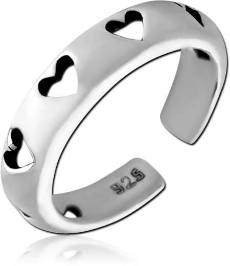 STERLING SILVER 925 TOE RING - HEARTS