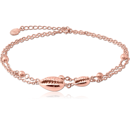 ROSE GOLD PVD COATED SURGICAL STEEL ANKLET - SHELL