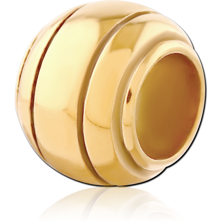 GOLD PVD COATED SURGICAL STEEL BEAD 5.0 - 5.2 MM HOLE