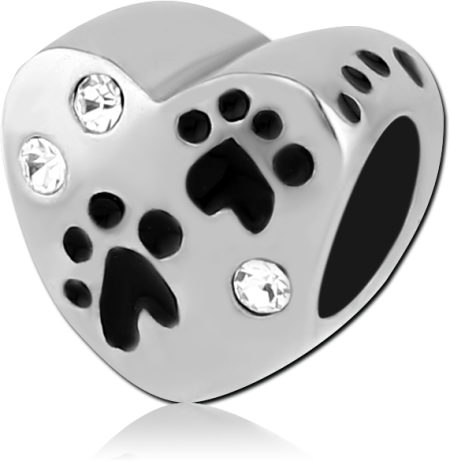 SURGICAL STEEL BEAD 5.0-5.2 MM HOLE - TWO PAWS