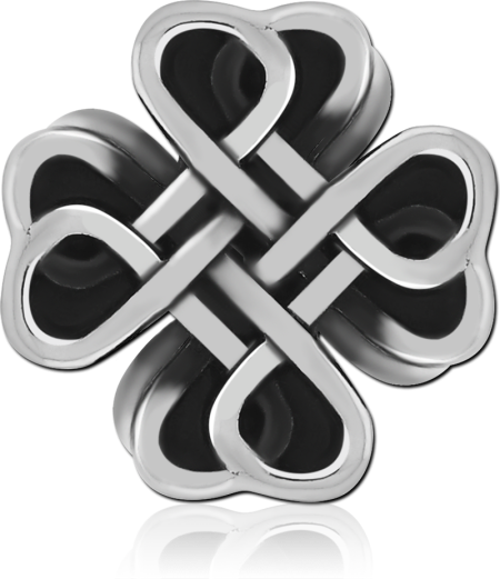 SURGICAL STEEL BEAD INTERLOCKING HEARTS KNOT