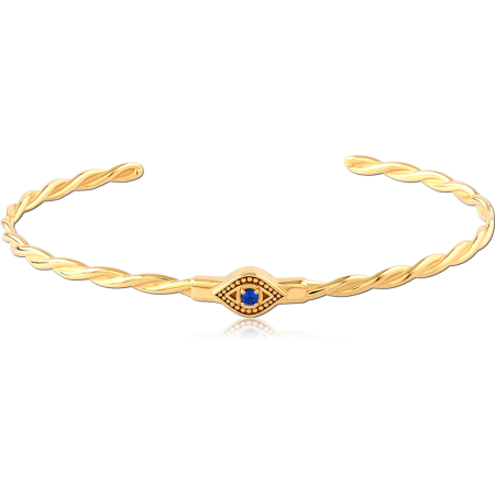 STERLING SILVER 925 GOLD PLATED JEWELED BANGLE