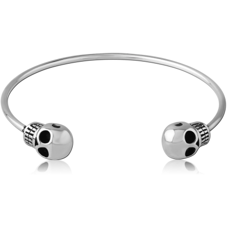 SURGICAL STEEL BANGLE - SKULL EDGE