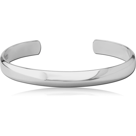316L SURGICAL STEEL BANGLE CLASSIC POLISHED OPEN CUFF