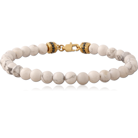 GOLD PVD 18K COATED SURGICAL STEEL JEWELED BRACELET