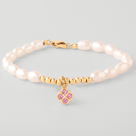 316L GOLD PVD 18K COATED SURGICAL STEEL JEWELED BRACELET