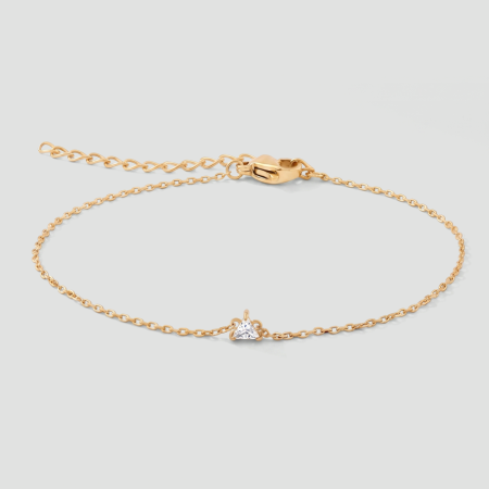 316L GOLD PVD 18K COATED SURGICAL STEEL BRACELET SINGLE TEARDROP GEM