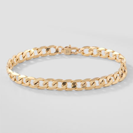 GOLD PVD COATED STAINLESS STEEL CURB CHAIN BRACELET BOX CLASP